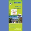 Hiszpania: Madryt i okolice. Mapa samochodowa 1:170 000.