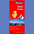 Kraje Bałtyckie - Litwa, Łotwa, Estonia. Mapa samochodowa 1:500 000.