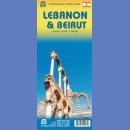 Liban. Bejrut (Lebanon & Beirut). Mapa 1:190 000, plan 1:8 300.