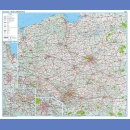 Polska. Mapa drogowa 1:500 000. Mapa ścienna.