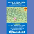 Prealpy i Dolomity Bellunesi (Prealpi e Dolomiti Bellunesi). Mapa turystyczna 1:25 000