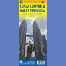 Kuala Lumpur, Półwysep Malajski (Kuala Lumpur & Malay Peninsula). Mapa 1:730 000. Plan 1:10 000.