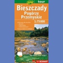 Bieszczady. Pogórze Przemyskie. Mapa turystyczna 1:75 000 foliowana plastik.
