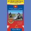 Kirgistan (Kyrgyzstan). Mapa geograficzno-drogowa 1:750 000.