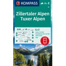 Alpy Zillertalskie, Alpy Tuxertalskie (Zillertaler Alpen, Tuxer Alpen). Mapa turystyczna 1:50 000