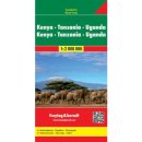 Kenia, Tanzania, Uganda. Mapa samochodowa 1:2 000 000.
