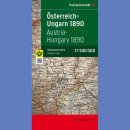 Austro-Węgry 1890. Mapa historyczna 1:1 500 000.