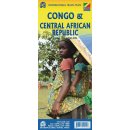 Kongo, Republika Środkowoafrykańska (Congo & Central African Republic). Mapa turystyczna 1:1 500 000