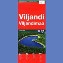 Viljandi, Viljandimaa Region. Mapa turystyczna 1:150 000.