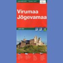 Virumaa, Jogevamaa Region. Mapa turystyczna 1:200 000.
