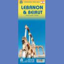 Liban. Bejrut (Lebanon & Beirut). Mapa 1:190 000, plan 1:8 000.