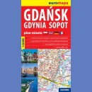 Gdańsk, Gdynia, Sopot. Plan miasta 1:26 000, karton