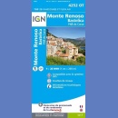 4252OT: Monte Renoso, Bastelica, PNR de Corse. Mapa topograficzno-turystyczna 1:25 000.