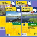 ZESTAW: Dookoła Białegostoku. 4 mapy turystyczne laminowane/wodoodporne 1:50 000/1:100 000.