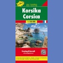 Korsyka (Korsika).<BR>Mapa samochodowa 1:150 000