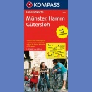 Münster, Hamm, Gütersloh. Mapa rowerowa 1:70 000 laminowana.