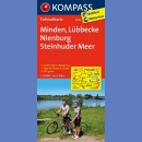Minden, Lübbecke, Nienburg, Steinhuder Meer. Mapa rowerowa 1:70 000 laminowana.