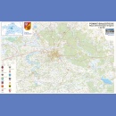 Powiat białostocki. Mapa administracyjno-drogowa 1:50 000. Mapa ścienna.