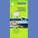 Hiszpania: Costa Brava, Barcelona i okolice. Mapa samochodowa 1:150 000.