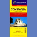 Konstanca (Constanta). Plan 1:15 000. Mapa okolic 1:300 000