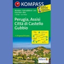 Perugia, Asyż (Perugia, Assisi, Citta di Castello, Gubbio). Mapa turystyczna 1:50 000 laminowana