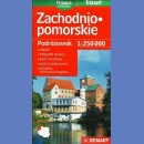 Województwo Zachodniopomorskie. Mapa turystyczna 1:250 000. tour foliowana
