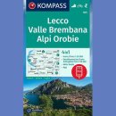 Alpy Bergamskie: Lecco, Valle Brembana. Mapa turystyczna 1:50 000 laminowana.