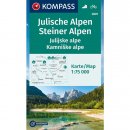 Alpy Julijskie, Alpy Kamnickie (Julische Alpen, Steiner Alpen, Kamniske Alpe). Mapa turystyczna 1:75 000 laminowana