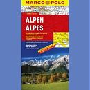 Alpy. Mapa samochodowa 1:800 000