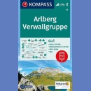 Arlberg, Verwallgruppe. Mapa turystyczna 1:50 000 laminowana