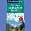 Bernina, Valmalenco, Sondrio. Mapa turystyczna laminowana 1:50 000.