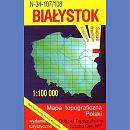 Białystok N-34-107/108<BR>Mapa topograficzna 1:100 000. Wydanie turystyczne 