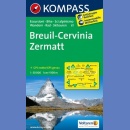 Breuil-Cervinia-Zermatt. Mapa turystyczna 1:50 000 laminowana
