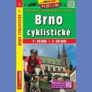 Brno. Plan miasta 1:18 000. Okolice Brna 1:40 000 dla rowerzystów.