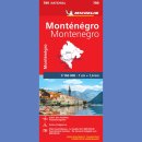 Czarnogóra (Montenegro). Mapa samochodowa 1:160 000.