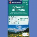 Dolomity Brenta (Dolomiti di Brenta). Mapa turystyczna 1:25 000.
