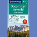Dolomity (Dolomiten). Zestaw 4 map turystycznych 1:35 000.