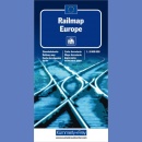 Europa (Railmap Europe). Mapa sieci kolejowej 1:5 000 000.