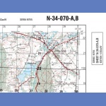 Filipów N-34-070-A,B. Mapa topograficzna 1:50 000 Układ UTM