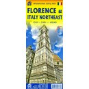 Florencja, Włochy północno-wschodnie (Florence & Italy Northeast). Plan miasta 1:5 000. Mapa samochodowa 1:600 000. Wodoodporna