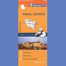 Francja: Alzacja, Lotaryngia (Alsace, Lorraine). Mapa samochodowa 1:200 000