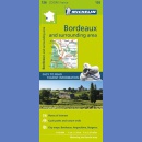 Francja: Bordeaux i okolice. Mapa samochodowa 1:150 000.