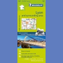 Francja: Lyon i okolice. Mapa samochodowa 1:150 000.