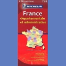 Francja. Mapa administracyjna 1:1 700 000.