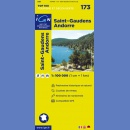 Francja: Saint-Gaudens, Andorre. Mapa turystyczna 1:100 000.