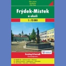Frydek-Mistek i okolice (Frydek-Mistek). Plan miasta 1:15 000. Mapa 1:100 000.