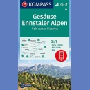 Gesäuse, Ennstaler Alpen, Pyhrnpass, Eisenerz. Mapa turystyczna 1:50 000.
