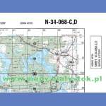 Giżycko N-34-068-C,D. Mapa topograficzna 1:50 000 Układ UTM