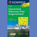Glarnerland, Walensee, Pizol, Sarganserland. Mapa turystyczna 1:50 000 laminowana