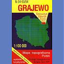 Grajewo N-34-93/94<BR>Mapa topograficzna 1:100 000. Wydanie turystyczne 